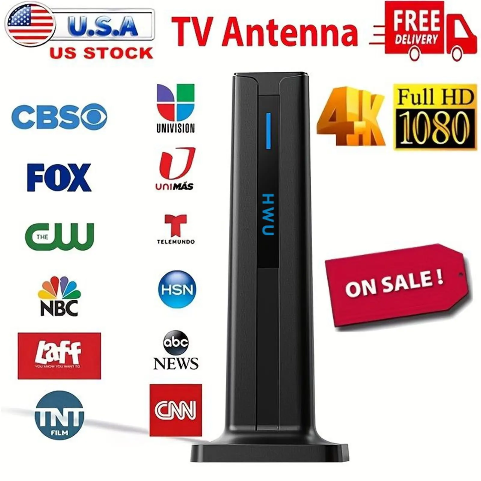 Indoor Digital TV Antenna, 360° Signal Reception, Ideal for Smart & Old TVs, Audio & Video Accessory
