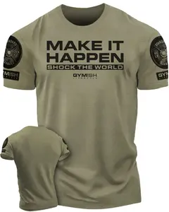 061. Shock The World Funny Workout Gym T-Shirt for Men Inspiration Style Fit Motivated