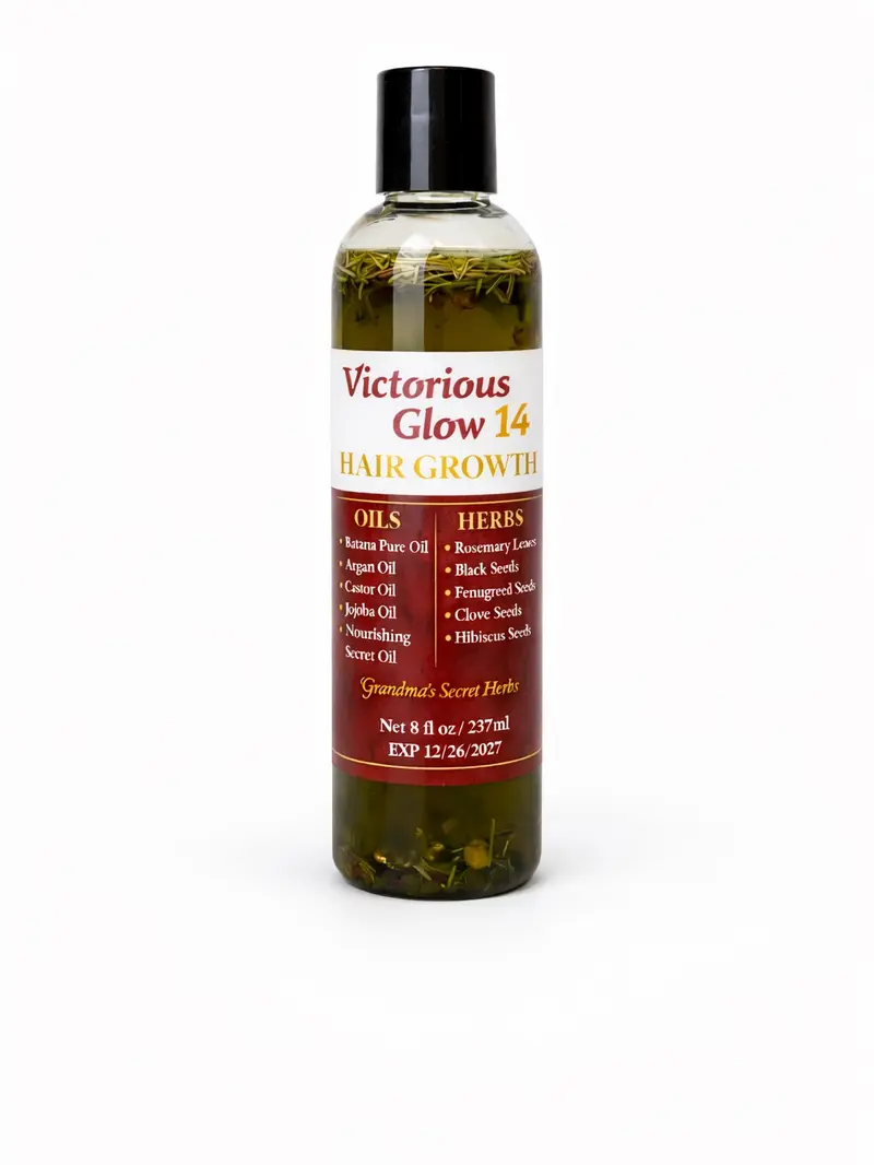 Victorious Glow 14 Herbal Hair Growth Oil 8oz (fl 237 Ml)