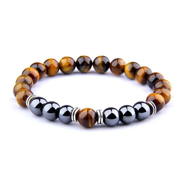 Women's Cute Natural Obsidian Gemstone Bangle - 8mm Stretch 21cm Crystal Quartz Female Jewelry, Minimalist Black Glass Blue Pine Accessory for Youth, Anti-Fatigue Health Care Gift
