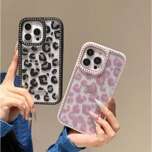 Glam Leopard Glitter iPhone Case - Rhinestone Studded Soft Shockproof Cover for iPhone 17 Pro Max/16/15/14 Series | Women's Luxury Protection No Falling Gems Limited Edition