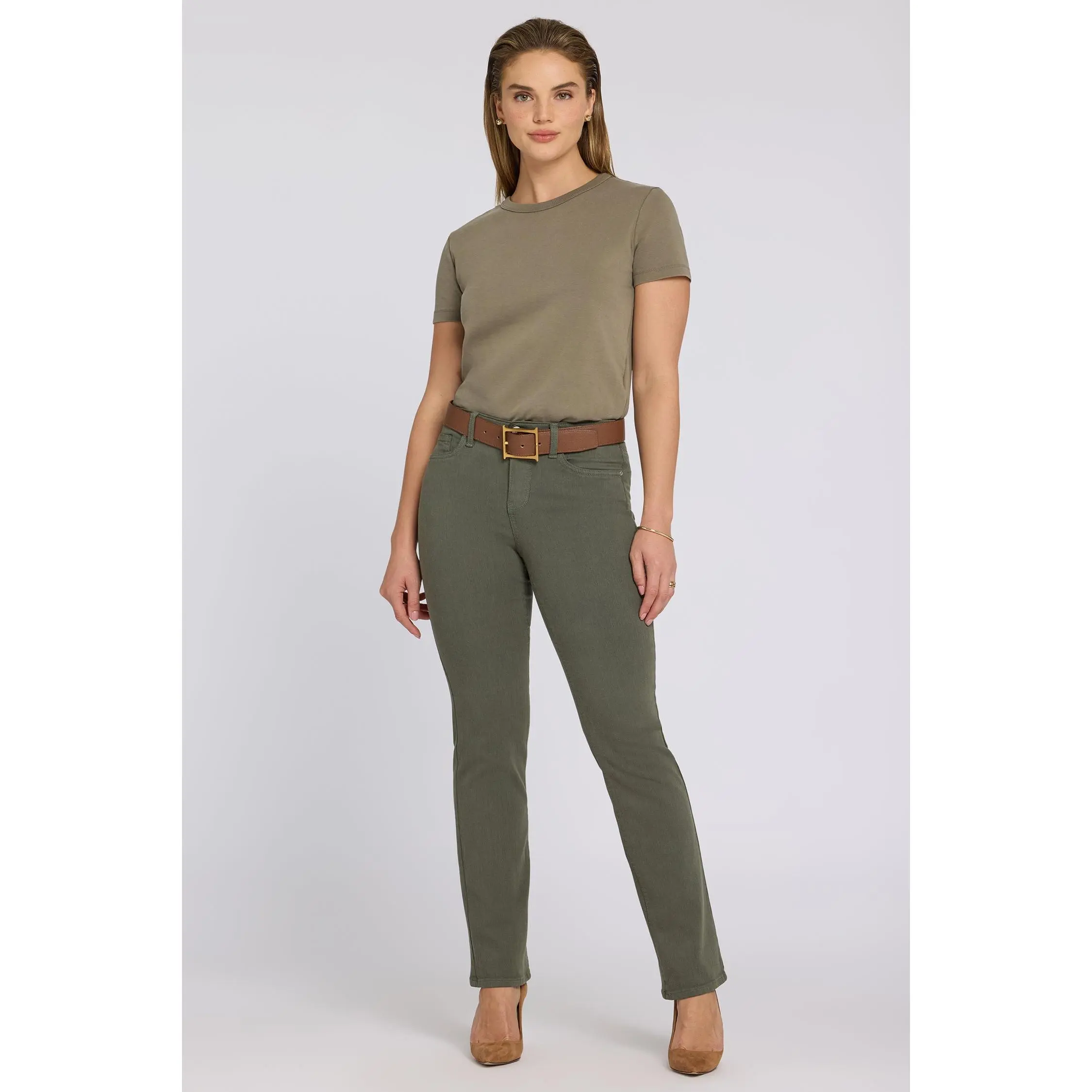 No Gapper™ Marilyn Straight Jeans - Desert Green