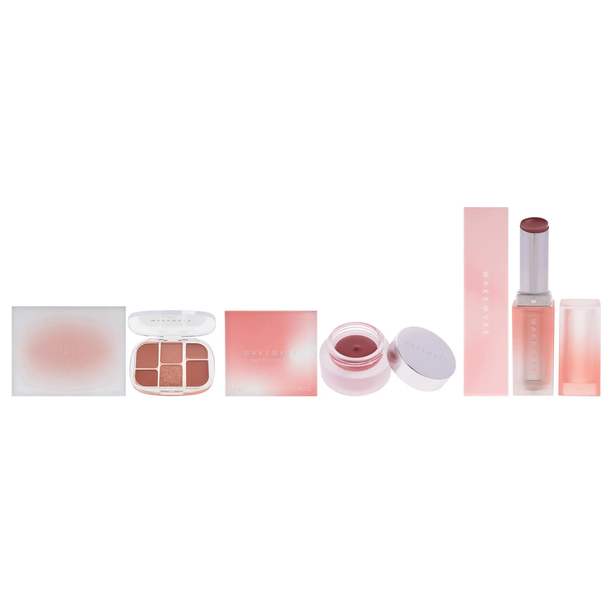 Wakemake Kit by Wakemake for Women - 3 Pc Kit 0.22oz Makeup - 01 Coral Hertz, 0.15oz Makeup - 05 India Rose, 0.12oz Lipstick - 03 Noted
