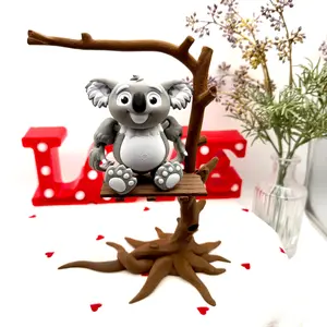3D Printed Koala with Tree Collectible