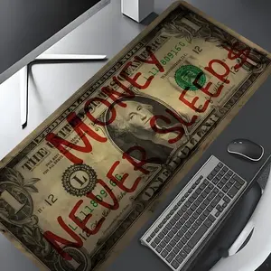 Funny Dollar  Pattern  Design Desk Mat, Large Gaming Desk Mat,  Aesthetic Desktop Decoration Protective Pad, Non-slip Rubber Pad for Laptop, Desktop Computer Games, Mousepad