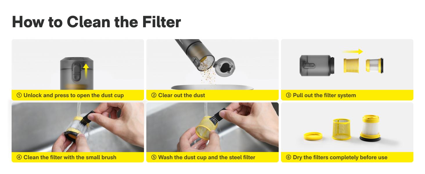 HOTO Cordless Handheld Car Vacuum Cleaner - 4-in-1 Portable Mini with 20000Pa Strong Suction & Electric Air Duster for Home, Office & Car Cleaning