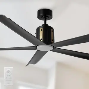 Zahar Modern Industrial Ceiling Fan with LED Light and Remote 60 inch