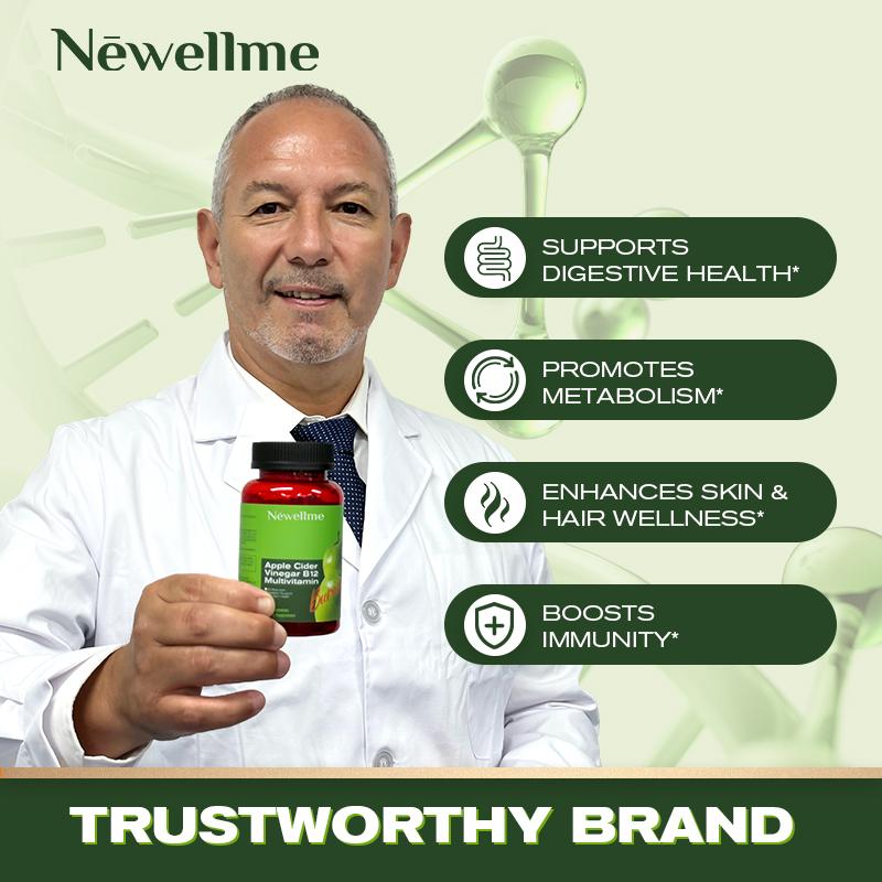 Apple Cider Vinegar Gummies  Formulated to Support Normal Energy Levels & Gut Health - Supports Digestion, Detox & Cleansing - ACV Gummies W/VIT B12 Dietary Edible Fitness