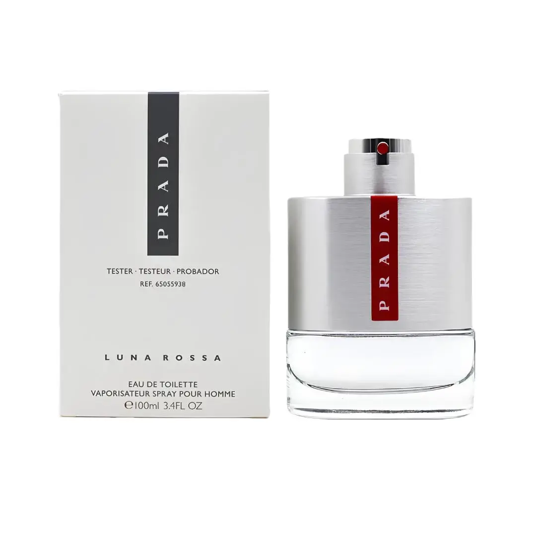 Prada Luna Rossa Eau de Toilette 3.4oz - Tester (3 to 3.9 fl oz) for Adult Men, Authentic Fresh Aromatic Citrus Cologne Fragrance Spray, Birthday Gifts for Him