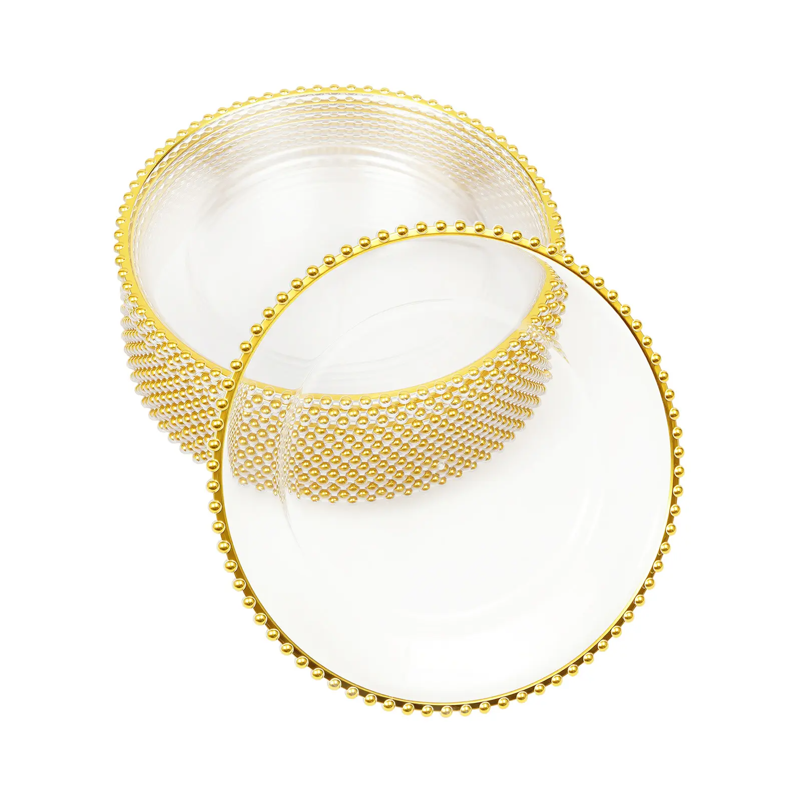 25-Pack Gold Charger Plates PS Round 32cm Outer Diameter for Weddings Banquets Party Table Settings Elegant Hot Foil Stamping bento box