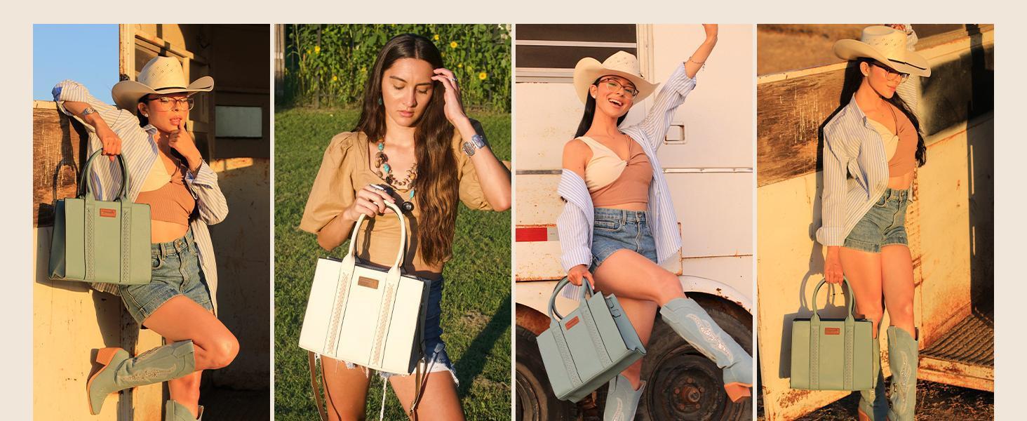 Wrangler 3Pcs Purses for Women Tote Bag Crossbody Handbag Sets with Strap 3 Set