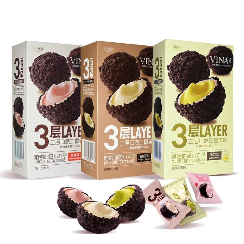 Franzzi Lava-Filled Cookie Bites Viral Snack 3 Layer Flavor Variety Pack for Snack Lovers - 3 Layer Flavor Variety Pack