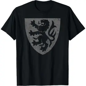 100% Cotton Scottish lion rampant heraldry shield scotland flag vintage T-Shirt