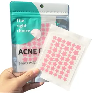 Small acne patches for the face, star-shaped patches, hydrocolloid acne patches, goldthread plum extract liquid and tea tree oil, skincare/skin repair products