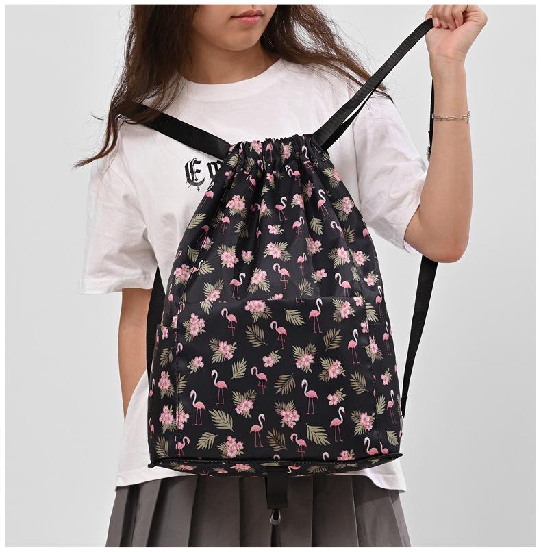 Foldable Drawstring Lightweight Backpack Portable Stylish Large Capacity Travel Storage Bag Basketball Bag