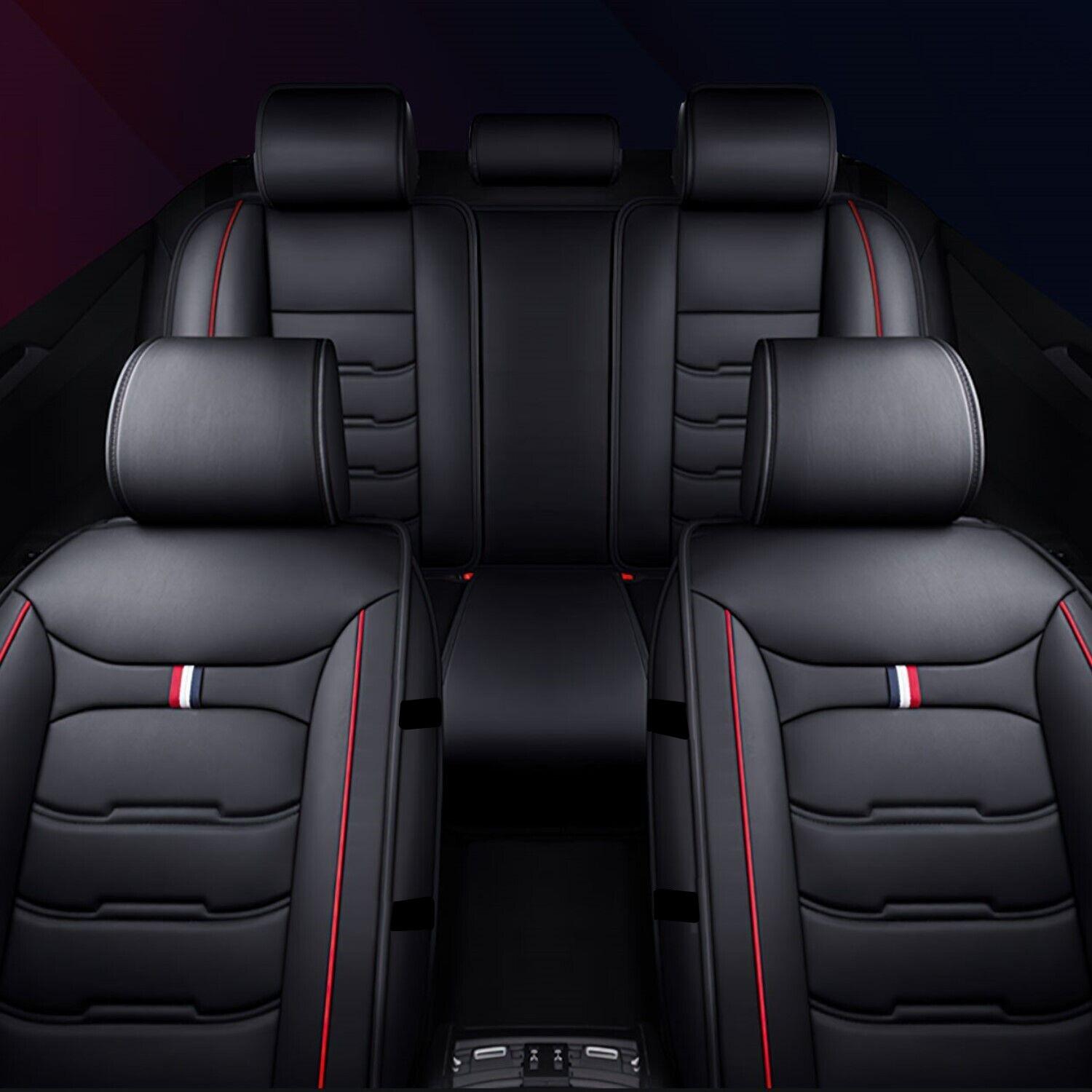 Fits For Chevrolet Silverado GMC 1500 2500HD 3500HD Car 5 Seat Covers Full Set PU Leather Front Rear Cushion Protector Pad Open Side Mat - Valentine's Day Gift For Lover