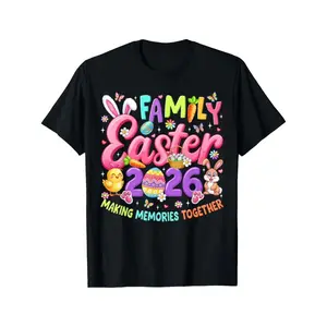 Family Easter 2026 Easter Crew Matching Outfit |   Women Men T-Shirt - Summer Casual Short Sleeve Tee, Crew Neck, Perfect For Daily Wear & Holiday Gifts, Birthday Party, Easter, Mother'S Day, Father'S Day Gifts Costumes For Mens