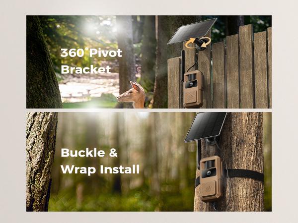 4G LTE Solar Powered Game Camera HC73S– 48MP Ultra-HD Image 2K Live Video, WiFi Not Supported, Remote APP Controlled, WaterProof, Motion Activated, Night Vision (Data refill is required for Unlimited 4G data usage) Outdoor