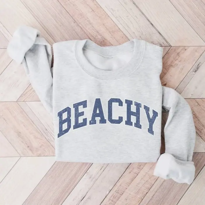 Beach Sweatshirt - Beachy Summer Pullover, Women's Sweatshirt, Gift for Beach Lover, Beach Vacation Sweatshirt, Gift For Girl