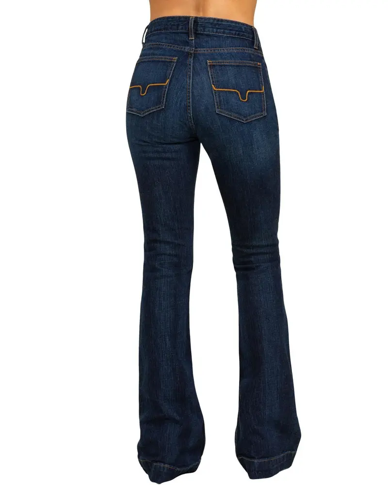 Kimes Ranch Women's Dark Wash Jennifer High Rise Wide Flare Jeans - Wj-10514
