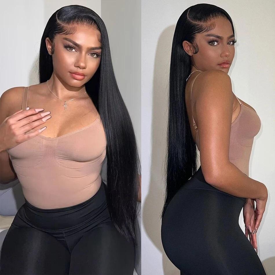 MORE FACE Straight Lace Front Wigs Human Hair 13x4 13x6 Transparent Lace Frontal Wig Preplucked With Baby Hair