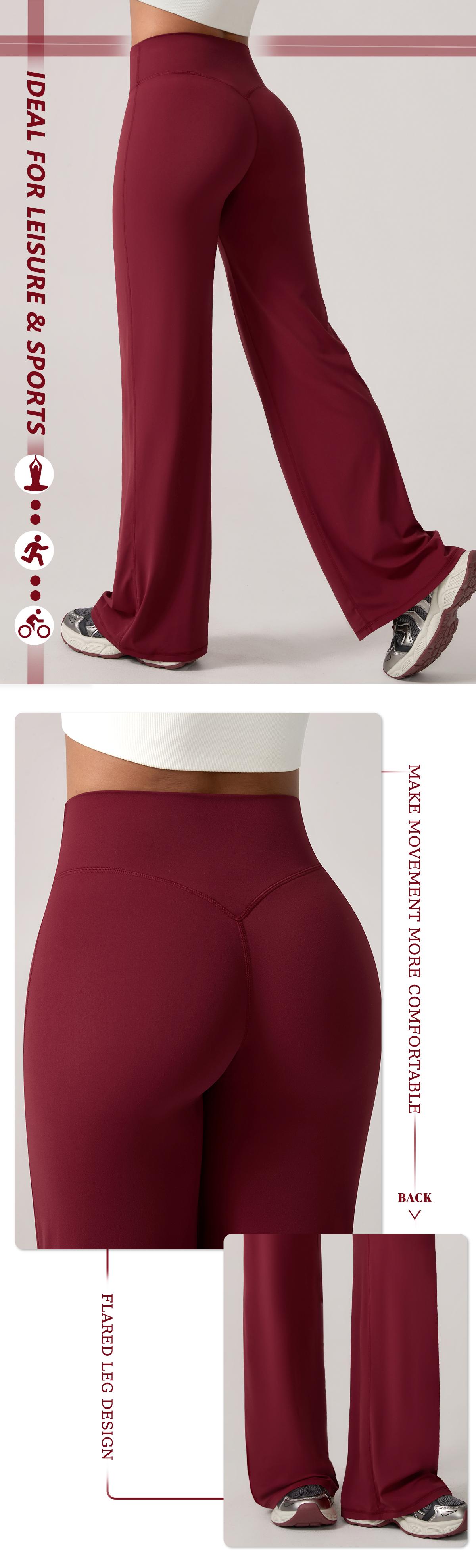 TimeOFF Women's Wide-Leg Pants – High-Waisted, Draped Pant Legs for Comfort & Flattering Fit in Yoga, Workouts & Daily Casual Wear Outfits Chic elastic waist yoga pant gym