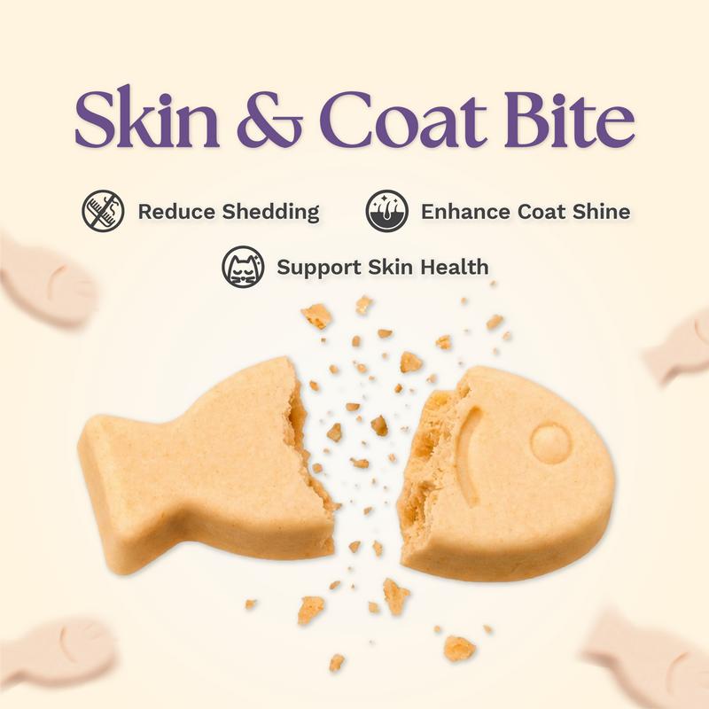 Kneady Multipurpose Functional Cat Grass Probiotic L-Lysine Fish Oil Treats for Healthy Cats - Supports Dentals, Hairballs, Gut, Skin, Coat, & Immune System - Freeze Dried Treats