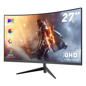 27 inch QHD (2560x1440) Curved Gaming Monitor,165Hz 1ms,Eye Care,HDR10,FPS game,Speaker,1800R,Borderless,HDMI/DP,VESA
