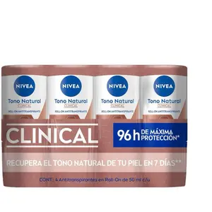 Nivea Tono Natural Clinical Deodorant Set 4 Pack, 96 Hours Protection body care Underarm Antiperspirant Avocado Oil and Vitamin C
