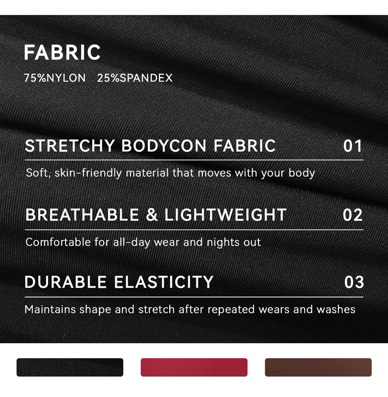 OQQ Women's Sexy Long-Sleeve Square Neck Bodysuit Top with Criss-Cross Back Fashion-forward Stylish Design for Trendy