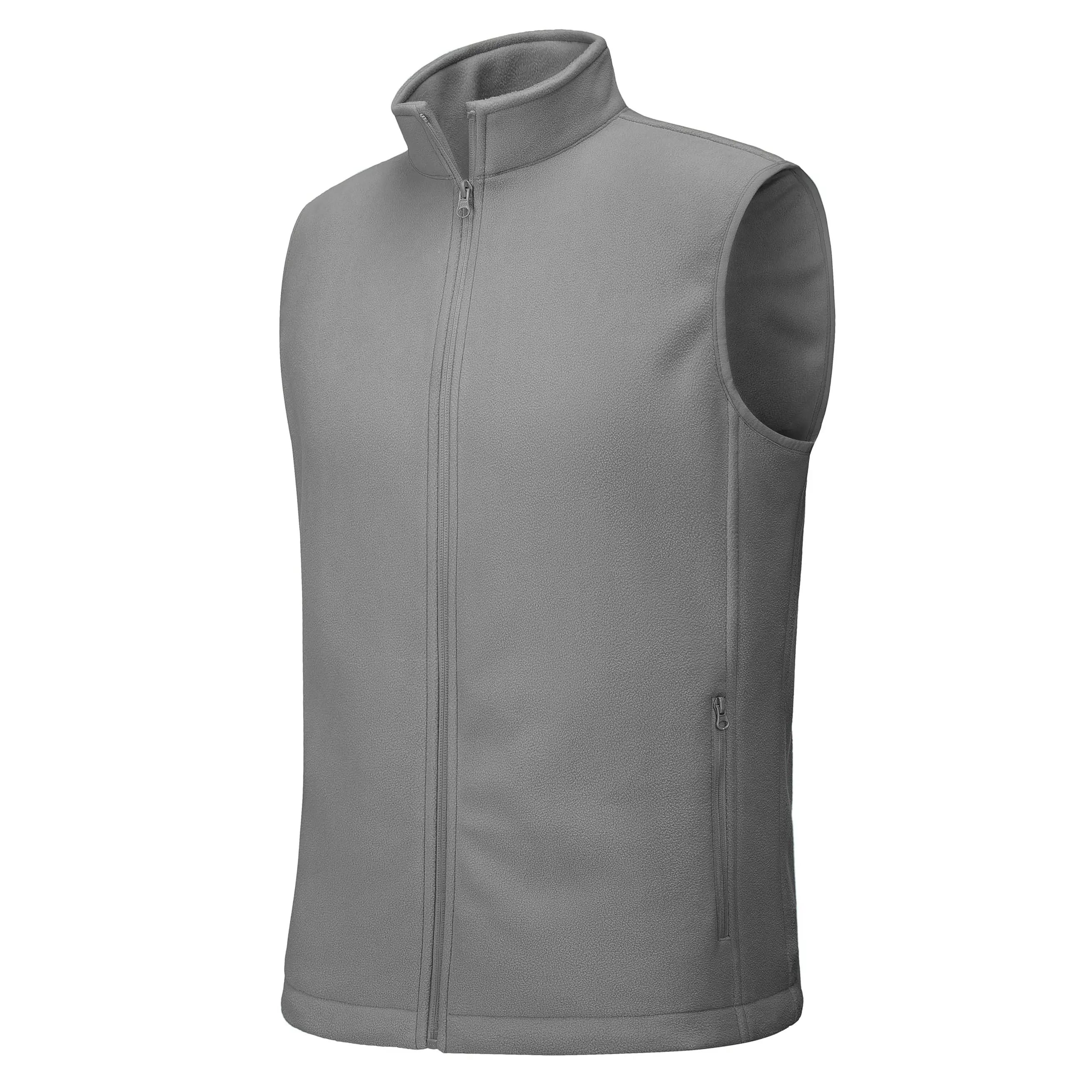 MAGCOMSEN Men's Cozy Khaki Full-Zip Fleece Vest - Sleeveless Layering Outerwear, Soft Fleece Feels Gentle on Skin, Mobility Focus, Warm Core, Multiple Pockets, Easy Slip-On Over Tees/Sweats, Casual Top for Outdoor Hiking, Golf