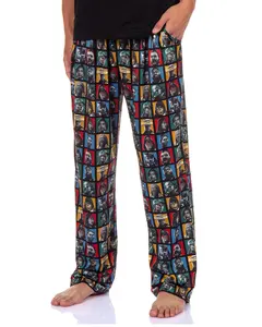 Mortal Kombat Pajama Lounge Pants Men's Allover Character Squares Design Adult Loungewear