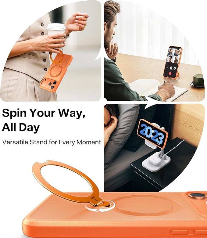 TORRAS OStand Spin Magnetic Stand for iPhone 16/15/14/13 Pro Max Samsung S25/24 Ultra plus Case, Fit for MagSafe, Military Grade Protective Case with Kickstand 360° Rotatable for iPhone, Samsung Landscape Holder TORRAS OStand Spin Magnetic Stand for iPhone 16/15/14/13 Pro Max Samsung S25/24 Ultra plus Case, Fit for MagSafe, Military Grade Protective Case with Kickstand 360° Rotatable for iPhone, Samsung Landscape Holder