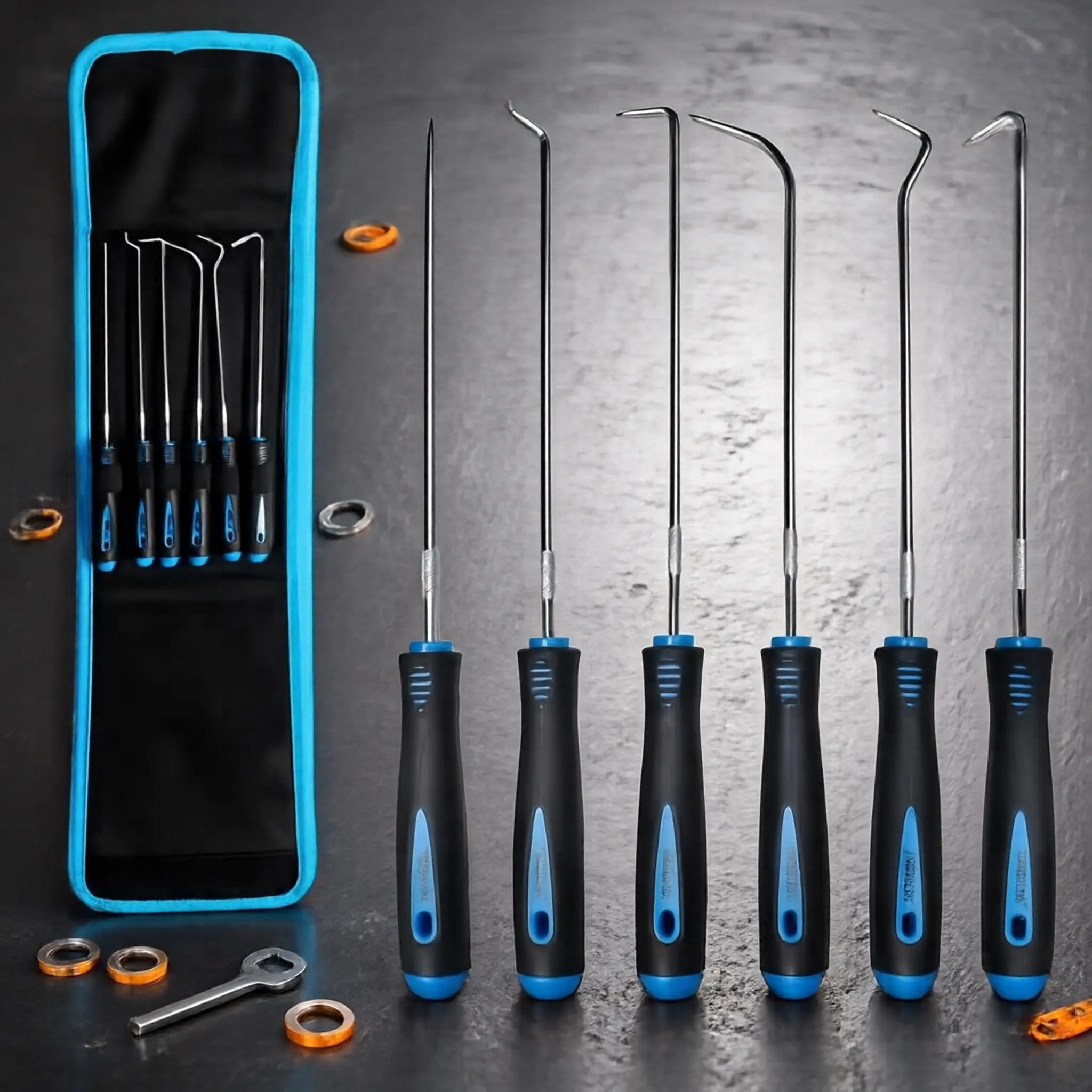 Star-Head Screwdriver Set, 6-Piece Hand Tools with Blue Handles and Black Grips, Ideal for Precision Work and Tool Organization