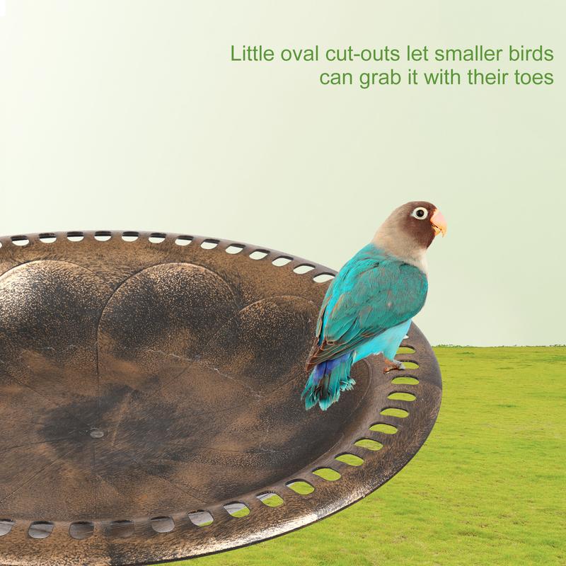 VINGLI 28 Inch Bird Bath with Solar Fountain Antique Copper Weather Resistant Resin Pedestal Birdbaths Floral Accents and Vintage Finish Garden Decor for Outdoor Lightweight Courtyard