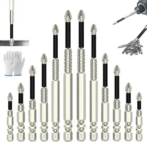 9 Pieces  High Magnetic Screwdriver Drill Bit, Impact Resistant Non-Slip K5 Drill Bit, Strong Magnetic Screwdriver Bits Set, Magnetic Electric Screwdriver Set