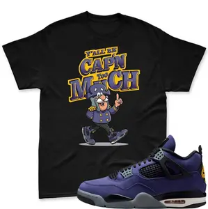 Tee Matching AJ 4 Imperial Purple, 4 Lakers Imperial Purple Match Tee, Lakers 4 Shirt, Unisex Top, Casual Everyday Wear, Menswear Top