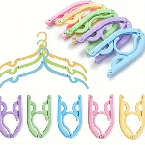8 Counts/set Portable Foldable Clothes Hanger,Random Color ,Colorful Clothes Drying Rack, Clothes Hanger for Home, Travel, Clothes Shop