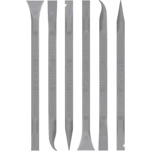 VIKING Car Detailing Pick Set for Car Detailing Kit, Safe Automotive Tool Set for Cleaning, Plastic Picks with 6 Cleaning Heads, Interior and Exterior Use, 6 Pack, Grey