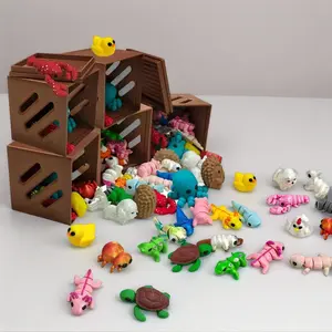 24pcs Mini Animals Articulated Toy Set, Flexible Fidget 3D Printed Animal Figurines, Durable ABS Material, for Ages 3-6
