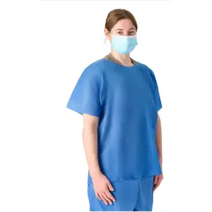 Medline Disposable Unisex Scrub Shirts - Box of 30