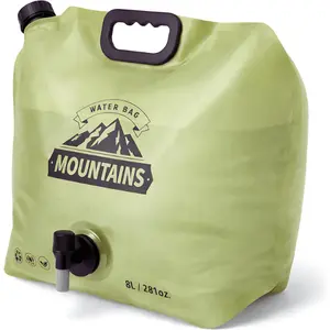 Camping Water Container 2 Gallon Collapsible Water Jug with Spout - Reusable BPA Free Plastic Flasks, Foldable Empty Gallon Jug for Water Storage, Water Bag for Outdoor Hiking Emergency Prep (1 Pack)