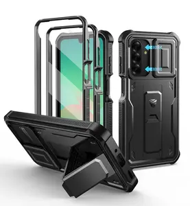 Dexnor for Samsung Galaxy A26-5G Case, [2 Front Frame] [Built-in Magnetic Slide Camera Cover & Kickstand] Heavy Duty Protection Shockproof Phone Case with Screen Protector, 6.7 inch