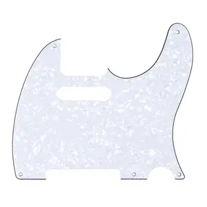 5-Hole Telecaster Pickguard - 4-Ply White Pearl