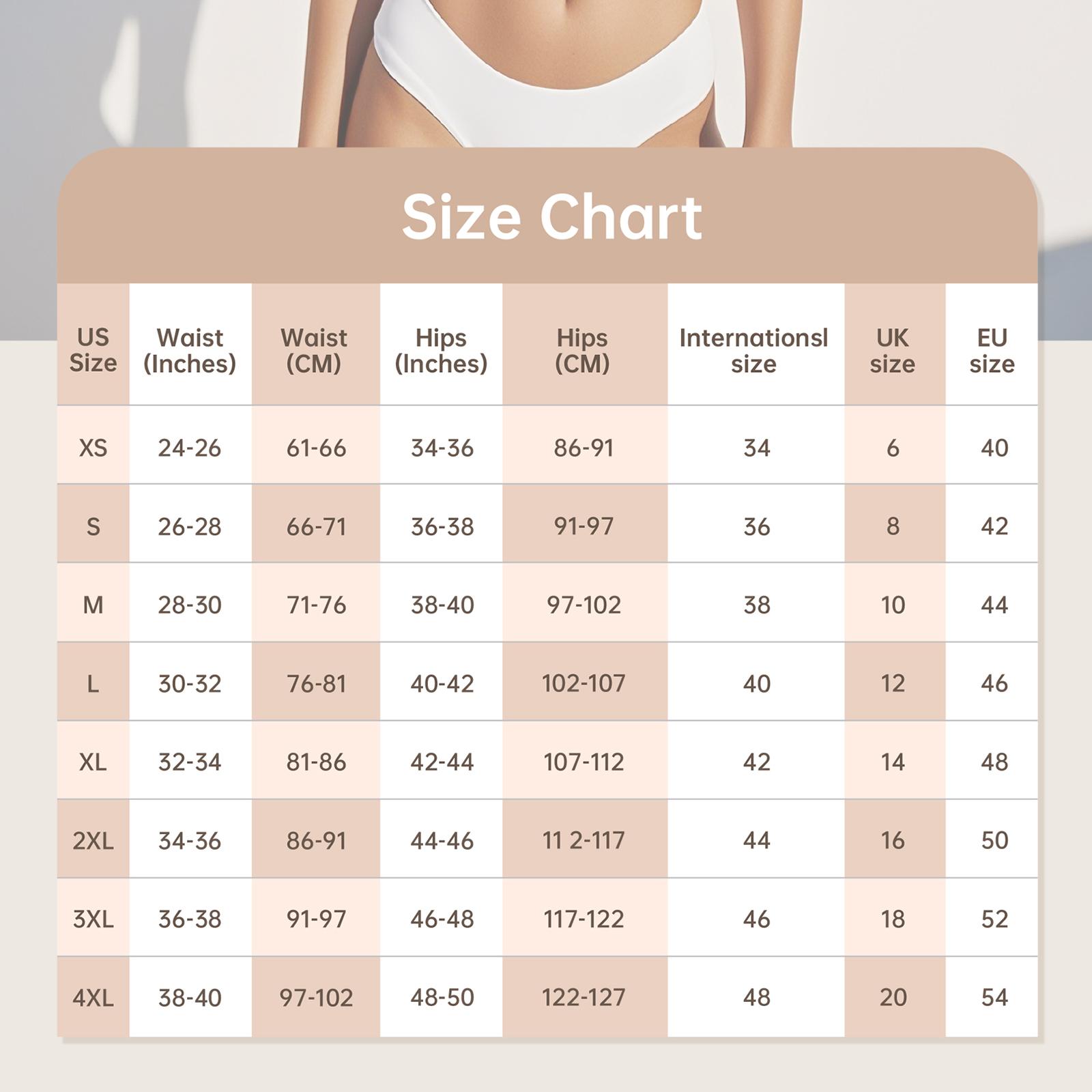Women's Cotton Bikini Underwear - 4pcs, 8pcs, High Rise Breathable Soft Panties Solid Briefs for Ladies, Coverage Hipster Sizes M to 4XL