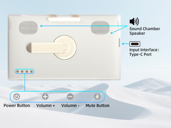 KTC 25'' 1080p MegPad A25Q5 Portable TV Touchscreen Monitor With Case, Qualcomm 8-core CPU 8GB+128GB, Android 14, Google EDLA Certification, 8MP Camera, 2*8W+2*4W Speakers, Remote Control, Built-in Battery 5000mAh+Wi-Fi 5