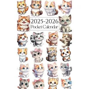 Pocket Calendar 2025-2026 for Purse: Small 2 Year Monthly Planner | 24 Months from January 2025 to December 2026 | Cats Cover. Paperback – September 19, 2024