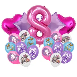 Kpop Birthday Balloon Decorations – Latex Balloons & 1~9 Number Foil Balloon Set for Kids Shower