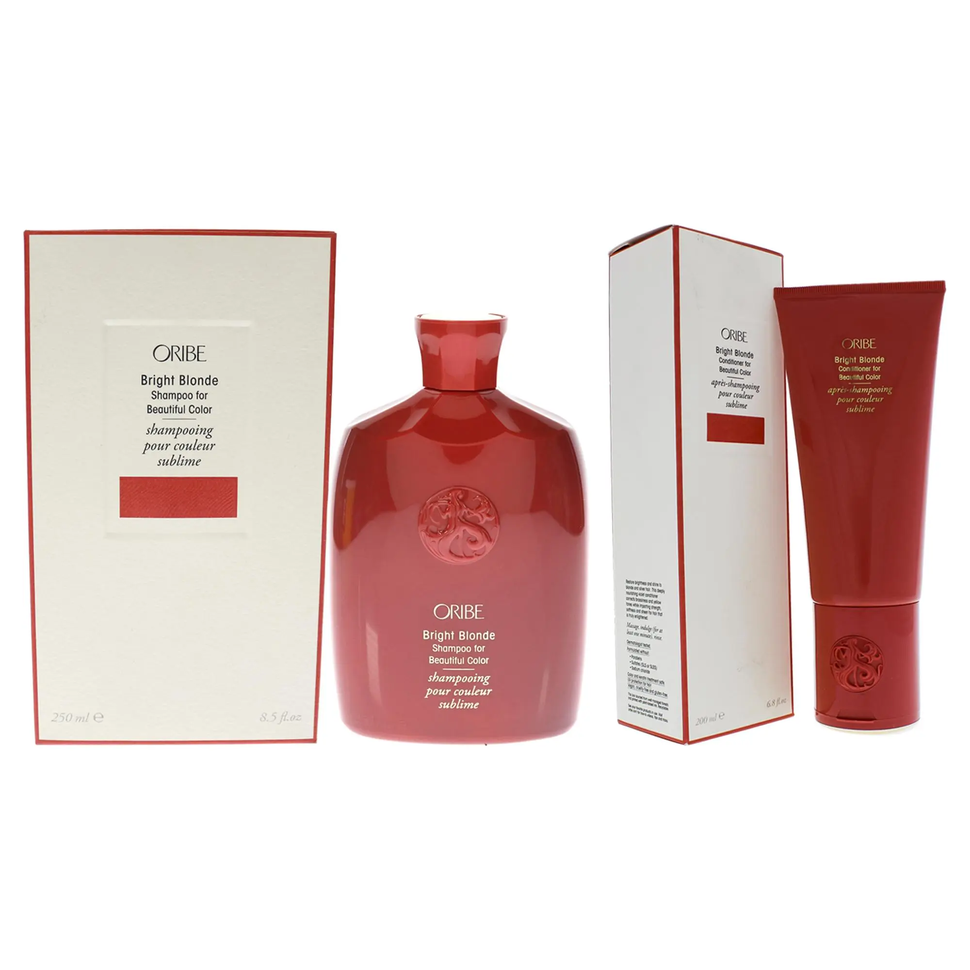 Oribe Bright Blonde Haircare 2-Piece Set Kit - Unisex Color-Protecting Shampoo (8.5oz) & Conditioner (6.8oz), Two Piece Set