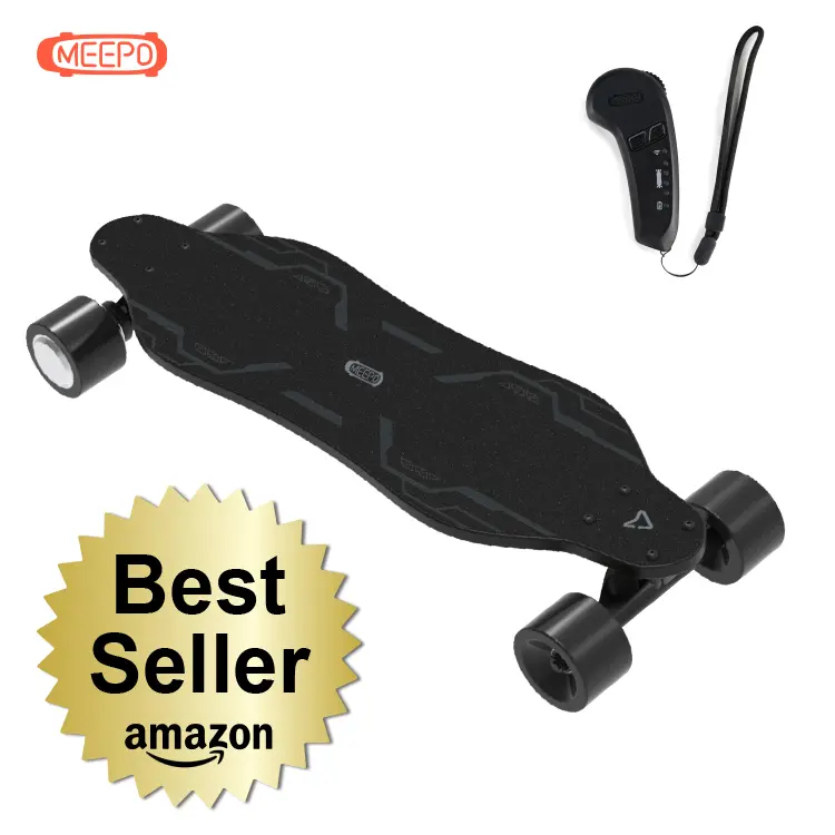 MEEPO Campus Electric Skateboard with Remote - 4-Speed Controller, Durable Maple Deck, 15.5 MPH Top Speed, 10KM Range, Beginner Complete Skateboard, Teen Boy Gift, Ride-On Vehicle, Ride-On Vehicle Skateboards